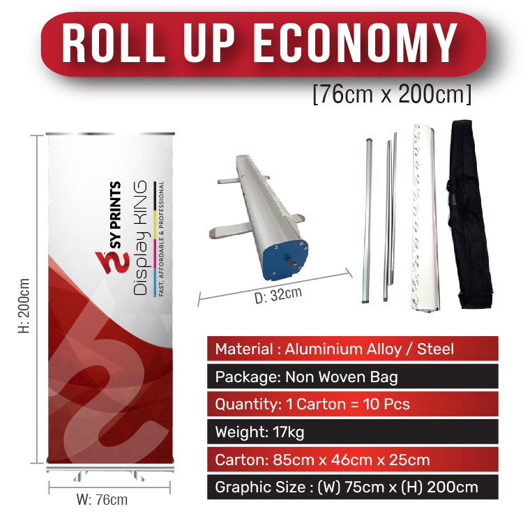 Roll Up Stand (Economy - 76cm x 200cm)